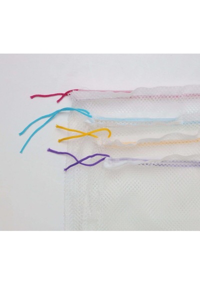 4 Adet Ultra Lüx Çamaşır Yıkama Filesi Renkli Ipli 40x60 Cm Büyük Boy Tr Beyaz Diğer