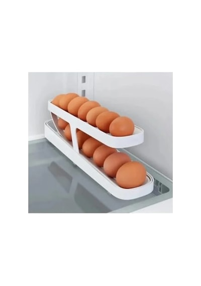 2 Katlı Otomatik Buzdolabı Yumurta Standı Açık Kahverengi