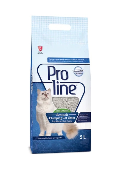 Proline Parfümsüz İnce Taneli Topaklaşan Bentonit Kedi Kumu 4 x 5 L