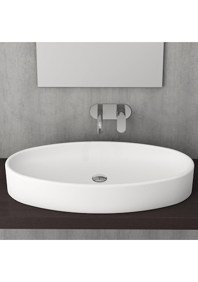 Bocchi Vessel Elips Çanak Lavabo 85 CM Mat Beyaz 1014-002-0125