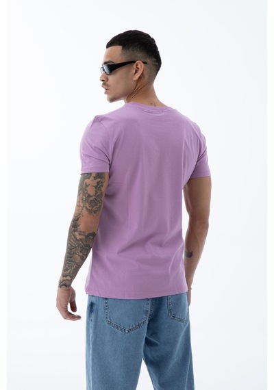 Erkek Pamuklu Kumaş Regular Fit Kesim Bisiklet Yaka T-shirt