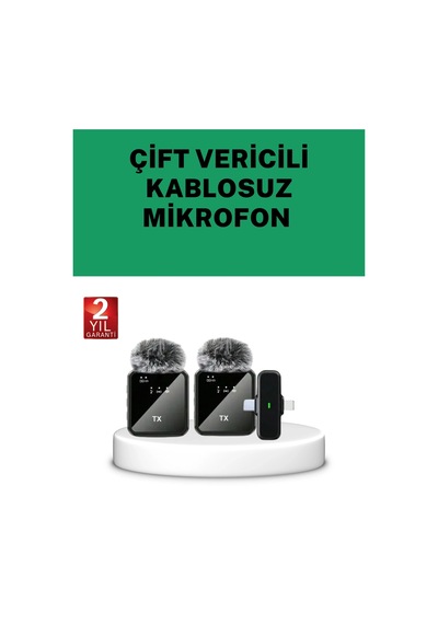 Ceylan Adam Canlı Yayın Ve Video Çekimleri İçin Çiftli Kablosuz Yaka Mikrofon