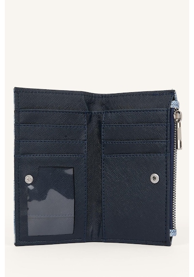 Defacto Kadın Puantiyeli Denim Görünümlü Suni Deri Cüzdan I5813axnsnv2 Lacivert-nv2
