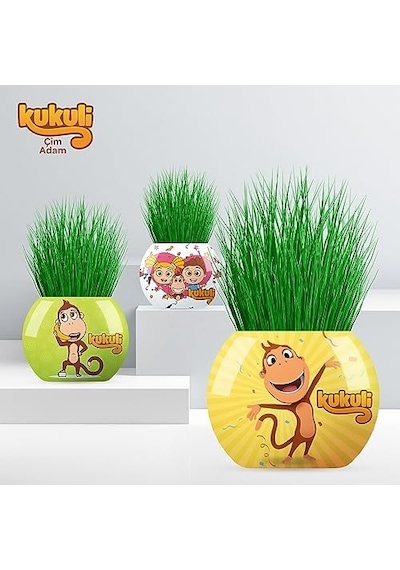 Kukuli Temalı Çim Adam 6&apos Lı Set Çocuklar İçin Eğitici Ve Eğlenceli Bitki Yetiştirme Kiti