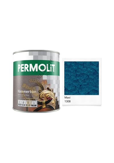 Permolit Hammerton Dekoratif Metal Boyası Mavi 0.65 Lt.