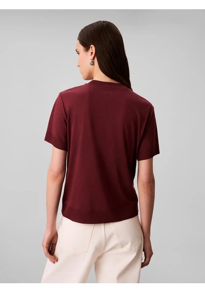 Calvin Klein Ss Silk Touch Fine K, Gex Bordo Kadın T-shirt