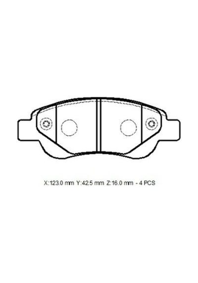 Peugeot 107 06/14 Ön Fren Balatası Disk 123x42,7x16 Bramax - Fren Ve Ekipmanları