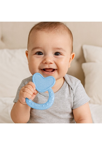 Wee Baby Kalpli Silikon Diş Kaşıyıcı Mavi