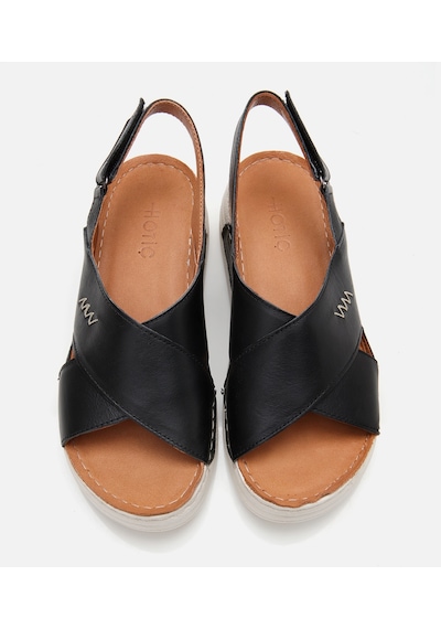 Hotiç Kadın Deri Siyah Ayarlanabilir Comfort Sandalet 01sah306840a100 Siyah