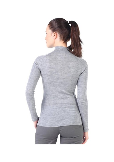 Woolona Vega Uzun Kollu Yarım Fermuar Kadın Sweatshirt Grey