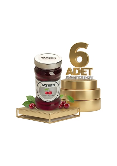 Tatşen Cam Reçel Vişne 6x380 Gr
