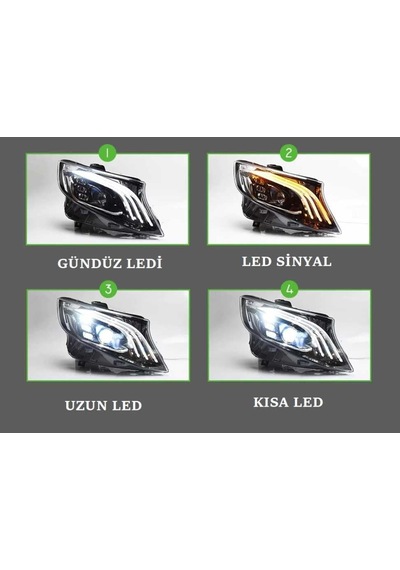Autogp Mercedes Vito W447 Ön Far Lambası Seti Ledli Maybach Görünüm Cmbzw447mlf