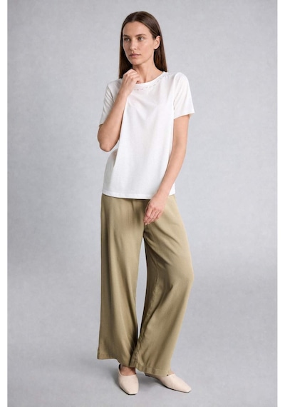 Defacto Culotte Geniş Paça Krinkıl Viskon Kapri C9565ax26smkh474 Haki-kh474