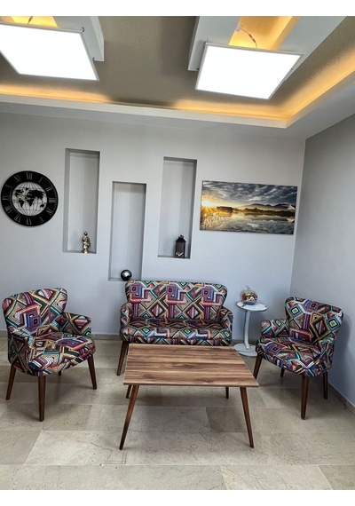 Azra Mobilya Bienville Çay Seti Koltuk Takımı - Balkon - Bahçe - Ofis Mobilyası -oturma Grubu Karışık Desen