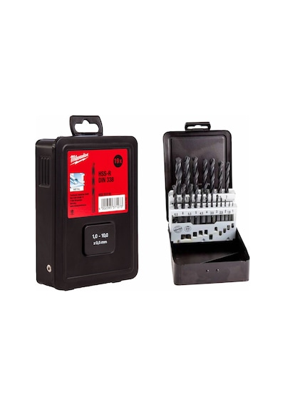 Milwaukee Metal Matkap Ucu Seti HSS R Dın 338 19 Parça (1 10mm) T4932352468