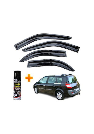 Renault Scenic 2 Mügen Cam Rüzgarlığı 2004-2009 Arası 4 Lü Takım +500ml Lastik Parlatıcı