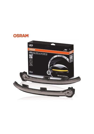 Osram Ayna Sinyal Lambası Kayar Ledli Siyah Vw Golf Vıı/golf 7.5/touran Iı 2 Ad