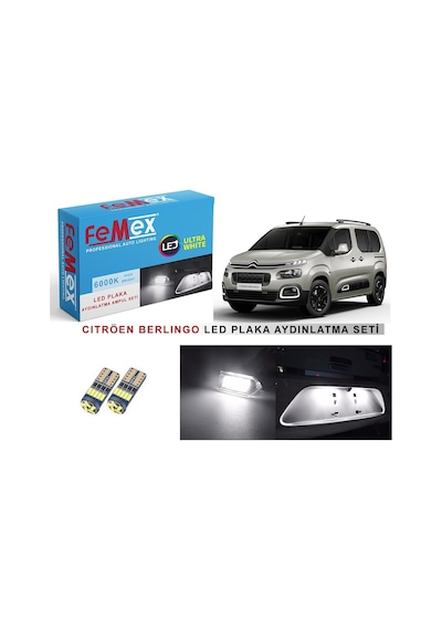Citröen Berlingo 2023 Sonrası Led Plaka Aydınlatma Ampul Seti Femex Parlak Beyaz
