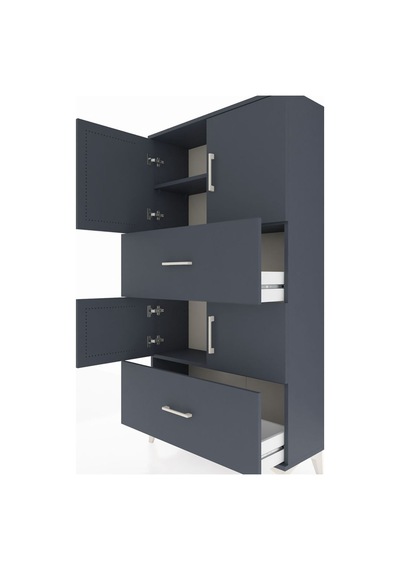 Arges Dolap 3 Raflı 2 Çekmeceli 4 Kapaklı 88x30x163 Antrasit-antrasit Antrasit Arges Dolap 3 Raflı 2 Çekmeceli 4 Kapaklı 88x30x163 Antrasit-antrasit Antrasit