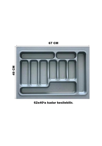 67 X 49 Cm Çekmece Içi Kaşıklık Gri 62x40 Cm'e Kadar Kesilebilir Gri