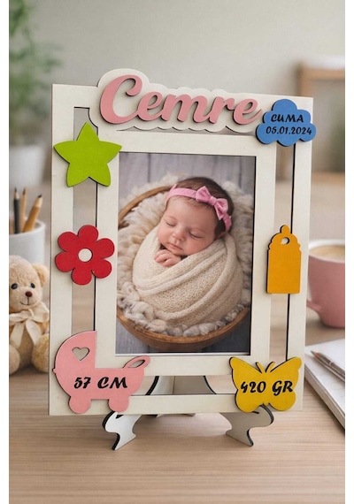Resim Çerçevesi Kişiye Özel Bebek Özel Gibi Bir Anı Hediyesi İsteğe Bağlı Renk