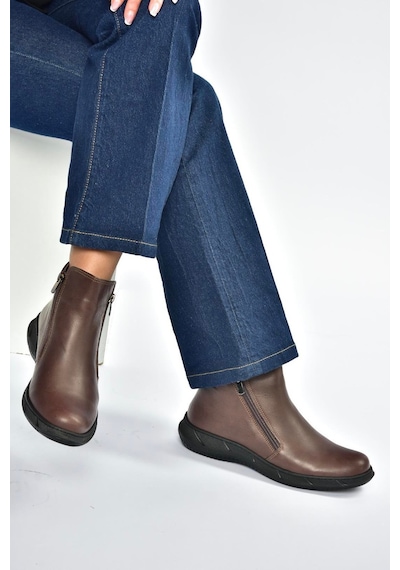 Fox Shoes V398577603 Kahverengi Hakiki Deri Kadın Bot Kahverengi-hakiki Deri
