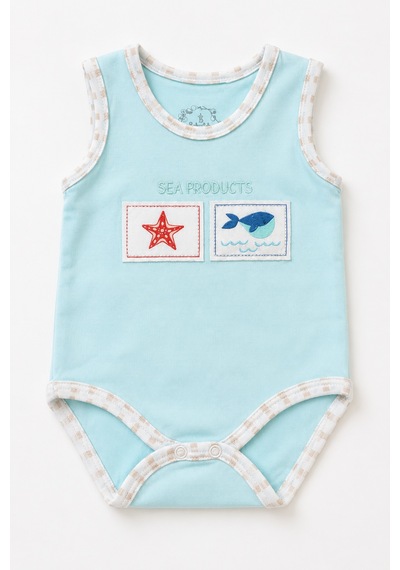 Babyhola 5'li Atlet Kol Çıtçıtlı Badi Mix Set Mavi