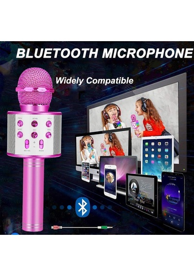 Kareoke Mikrofon Bluetooth Hoparlör Yüksek Ses Uzun Şarj Süresi Bluetooth Hoparlörlü