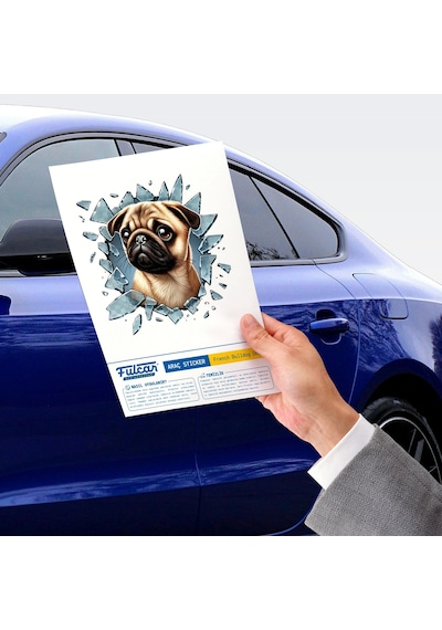 Fulcar French Bulldog Araç Stickerı Çok Renkli