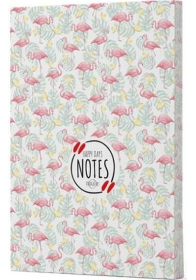 Flamingo 3 Çizgili Defter Yan Baskılı Siyah