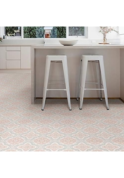 Floorpops Fp3566 Cecilia Peel Stick Yer Karosu, Beyaz Ve Kirli Beyaz