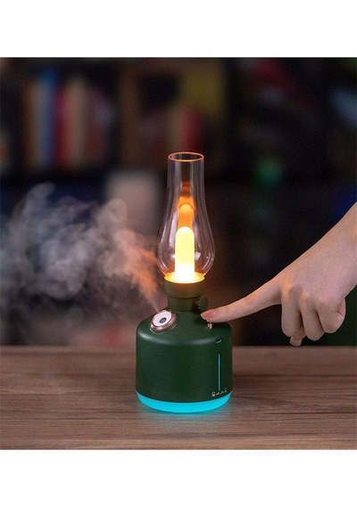 Nostalji Hava Nemlendirici Ile Led Işık Aromaterapi Difüzör Kablosuz Mist Maker Usb Şarj Edilebilir