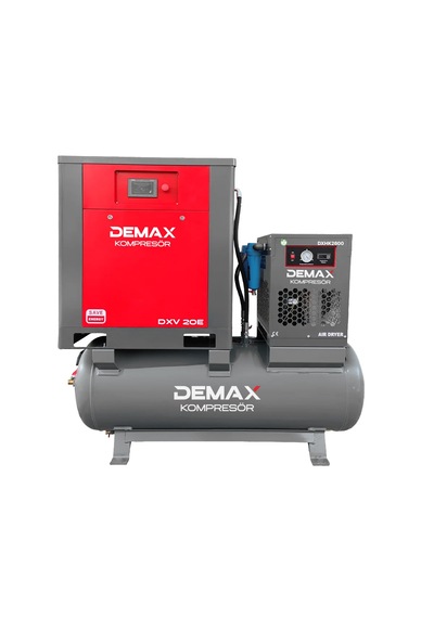 20 Hp 500 Lt Depo Üstü İnventörlü Vidalı Hava Kompresörü Demax