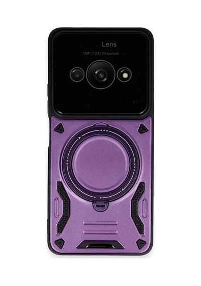 Xiaomi Poco C61 Kılıf Joy Lens Standlı Kapak - Mor 0.2M-Çok Renkli