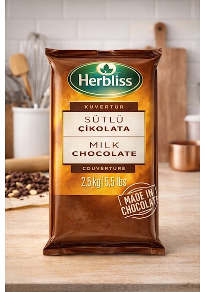 Herbliss Altınmarka Sütlü Kuvertür Çikolata 2.5kg