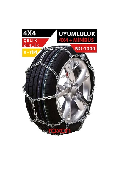 4x4 X Tipi Kar Zinciri No:1000 Çelik Güçlü Tutuş & Kış Koşullarına Uyumlu 1000 x R22