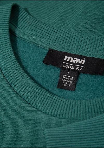 Mavi Jeans Detaylı Yeşil Erkek Sweatshirt M0s10586-71874