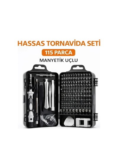 Ers 115 Parça Manyetik Uçlu Hassas Tornavida Seti