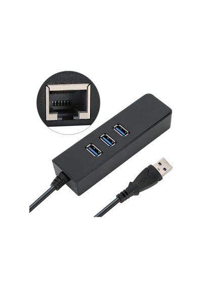 3 Port Usb 3.0 Hub Çoklayıcı Usb Gigabit Ethernet Rj45 1000Mbps