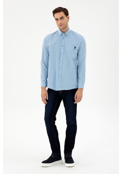 U.S. Polo Assn. Erkek Açık Mavi Regular Fit Cepli Gömlek 50296606-VR003