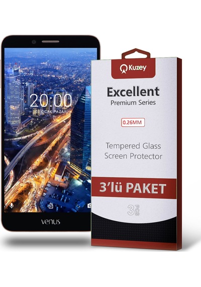 Vestel Venüs V3 5580 ile Uyumlu Kırılmaz Cam Ekran Koruyucu Ekonomik 3'lü Paket