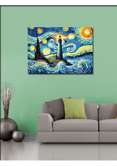 Kanvas Tablo Yıldızlı Gece Deniz