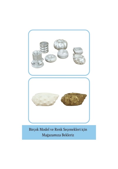 Mumluk Şamdan Tealight Mum Uyumlu Deniz Kabuğu Model - Gümüş