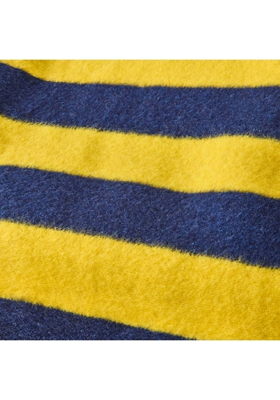 Soft Çizgili Pamuklu Tv Battaniyesi - Sarı / Lacivert - 130x170 Cm Çok Renkli