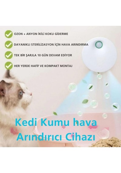 Kedi Tuvaleti İçin Akıllı Pet Koku Giderici Biyosensörlü Hava Temizleme Sistemi