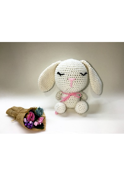 Amigurumi Beyaz Tavşan Sağlıklı Oyuncak El Örgüsü