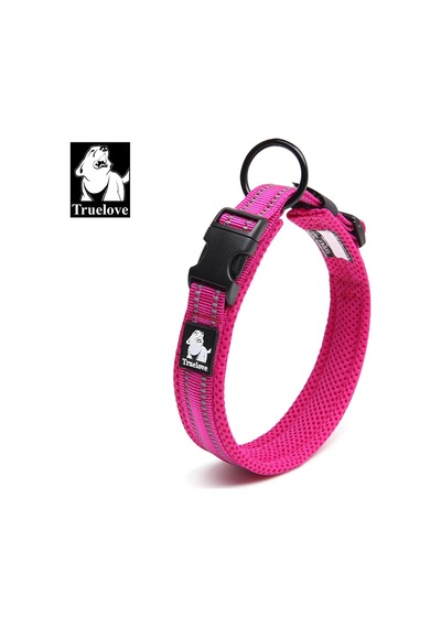 Truelove Köpek Yaka Reflektif Premium Duraflex Toka, Yüksek Dereceli Naylon Dokuma Şok Yok Temel Yaka Tlc5011 Fuşya Genel