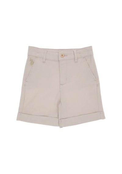 U.S. Polo Assn. Kız Çocuk Bej Cepli Dokuma Şort 50309143-VR011