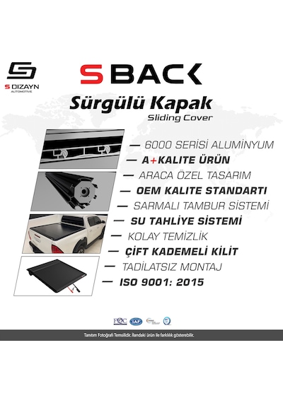 Life Mitsubishi L200 5 S-back Sürgülü Kapak Siyah V1 2015 Üzeri
