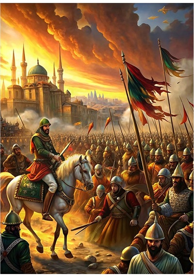 İstanbul'un Fethi 1453 Dekoratif Mdf Tablo 35cm X50cm